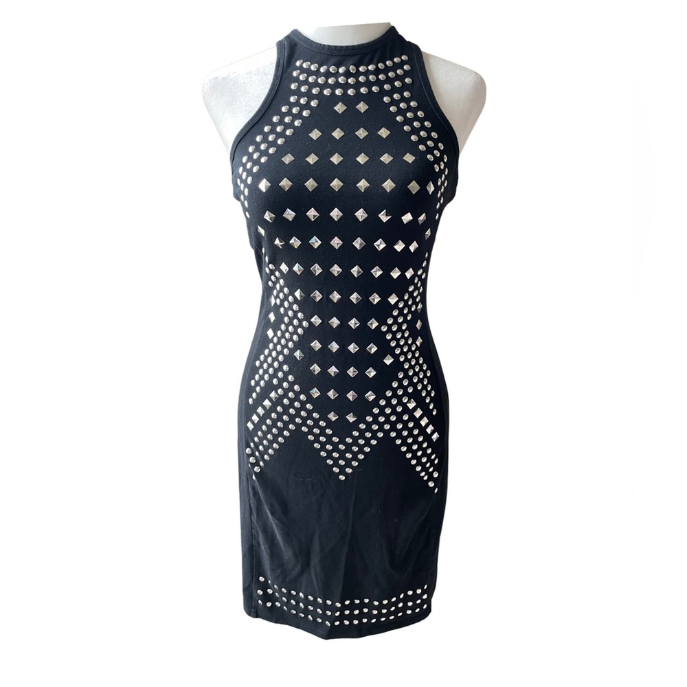Express Size Extra Small Black Bodycon With Studded Metal Accents